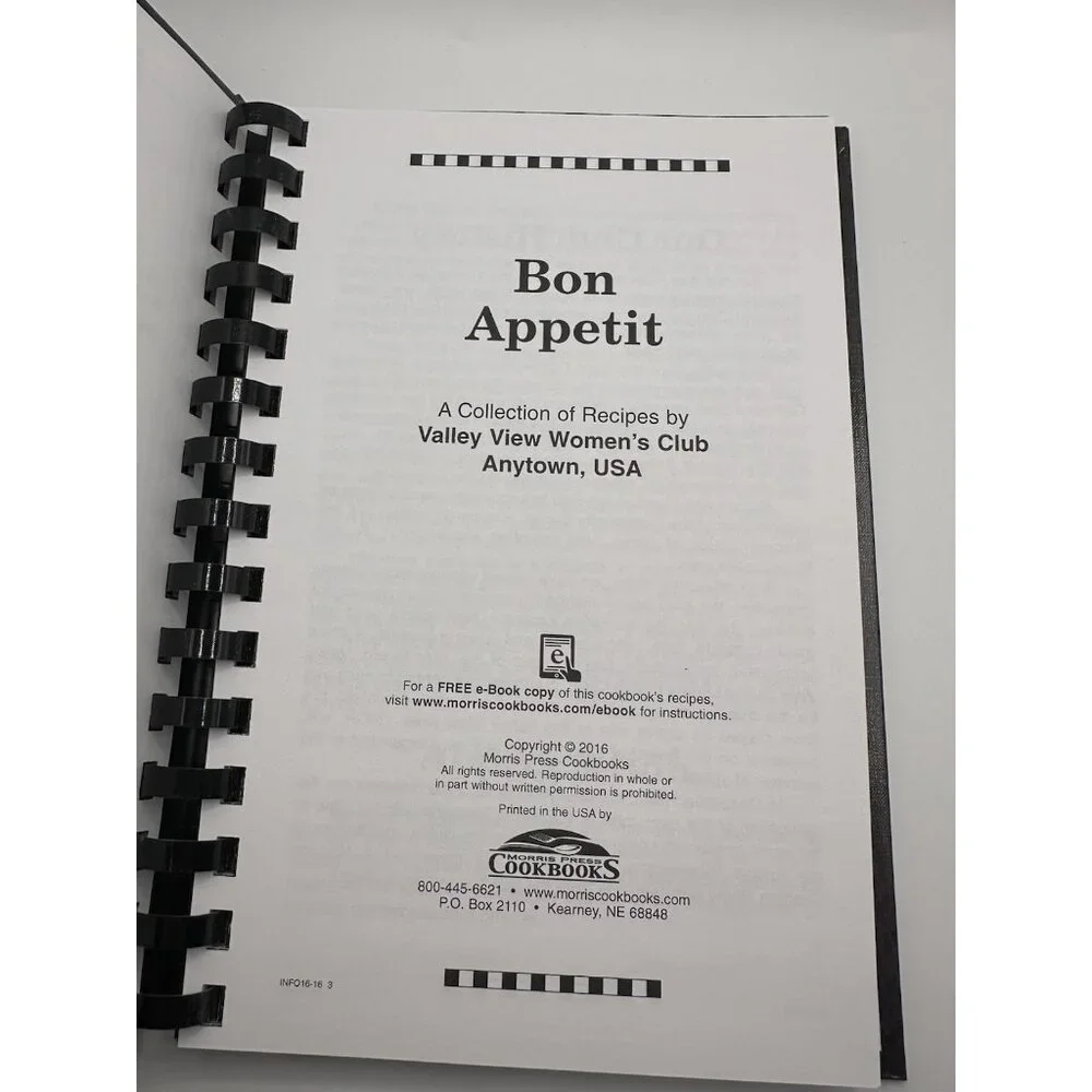 Bon Appetit‎ Ringbound CookBook Valley View Women's Club Anytown, USA Very Good